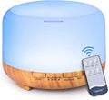 Ultrasonic Essential Oil Diffuser: 500ml Aromatherapy Humidifier Remote Control Large Room - Fragrance Water Vaporizer Aroma Scent Air Mister with Light & Timer Bedroom Office, Black
