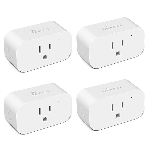 TREATLIFE 4 Pack Smart Plugs That Work with Alexa and Google Home, 7 Day Heavy Duty Programmable Timer, 1800W 15A WiFi Smart Outlet, Child Lock, Vacation Mode, Reliable WiFi Connection