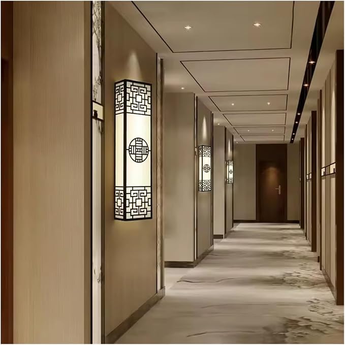 Chinese Style Bedroom Wall Lamp Strip Shaped Zen Background Wall Bedside Lamp Living Room Hallway Stairs Hotel Lighting,Elegant