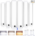8.5" Under Cabinet Lighting 6 Pack, 3 Colors, Motion Sensor Light Indoor,48 LED Rechargeable Closet Lights, Dimmable Under Counter Lights, Stick-On Magnetic Cabinet Night Lights for Kitchen