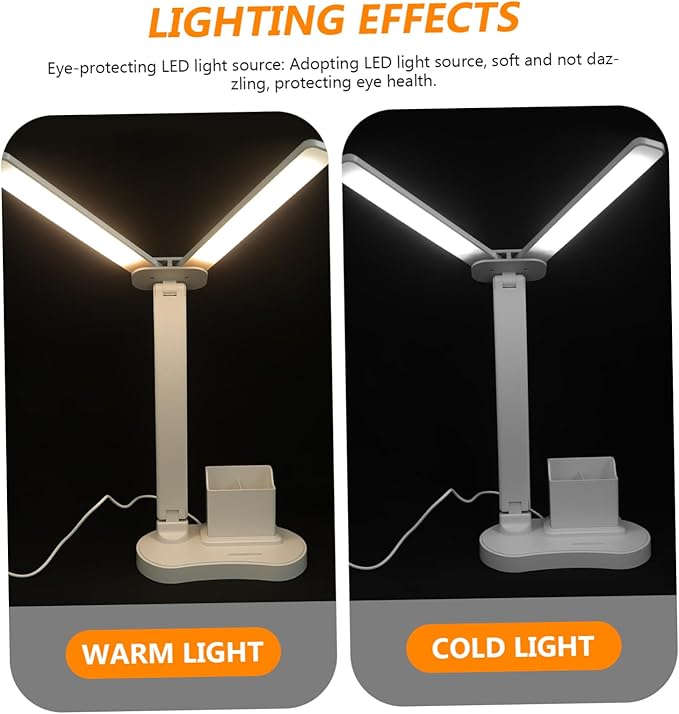 ARTIBETTER Eye-Caring Dimmable Led Desk Lamp USB Control and Brightness for Home Office and Study Use Design for Easy Portability