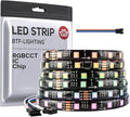 BTF-LIGHTING WS2805 IC RGBCCT Addressable Dual Data LED Strip 5050SMD 16.4FT 60LED/m 10Pixel/m 5 Colors in 1 Chasing Color RGB+CCT 3000K-6500K Lights Strip IP65 DC24V(No Adapter or Controller)