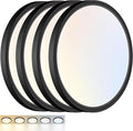4 Pack LED Flush Mount Ceiling Light,12Inch 24W,3000K/3500K/4000K/5000K/6500K 5 Color Temperatures Ceiling Light Fixture for Kitchen Porch Hallway Bedroom Bathroom and Closet,Black