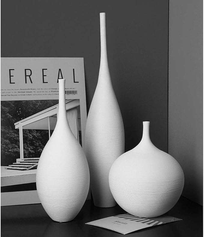 White Black Ceramic Vase Set, Modern Minimalist Ornaments Living Room Home Decor Decoration,B