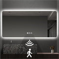 66 x 36 LED Bathroom Mirror, Frameless Rounded Corner Rectangle Backlit Mirror Bathroom, Anti-Fog, 3-Color Stepless Dimmable Lighted Mirror, Motion Sensor Lights, Memory Function