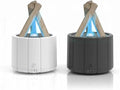 Aesthetic Campfire Essential Oil Diffuser, USB Rechargeable Wood Stack Humidifier with Remote, 7-Color Flame Light, Portable Aroma Diffuser for Home Office Decor, Unique Zen Gift (2, White, Black)