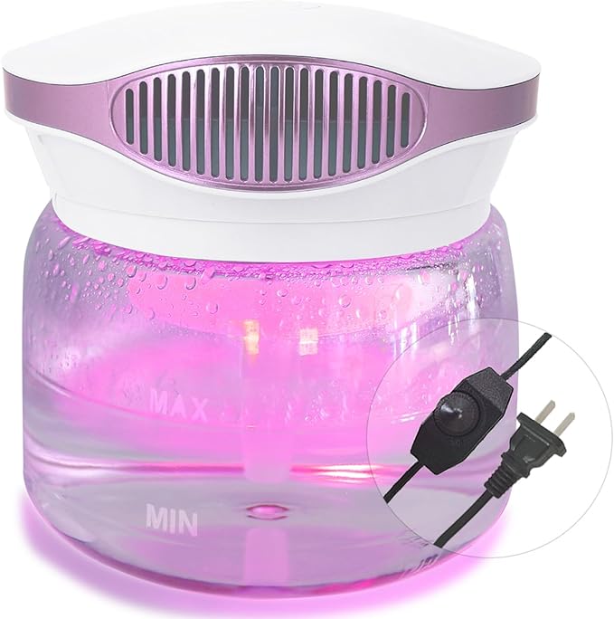 Water Air Purifiers for Home, Variable Speed Air Washer Aroma Diffuser, Quiet Rainbow Air Purifier with Water, Air Washer Humidifier, Essential Oils Fresher With Night Light for Home, Bedroom, Purple