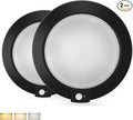 ECOELER Motion Sensor Ceiling Light, 3CCT Selectable Motion Detector Disk Lights with Time Countdown & Light Sensor, Hard-Wired Occupancy Light for for Hallway, Stair, Closet, Black, 2 Pack