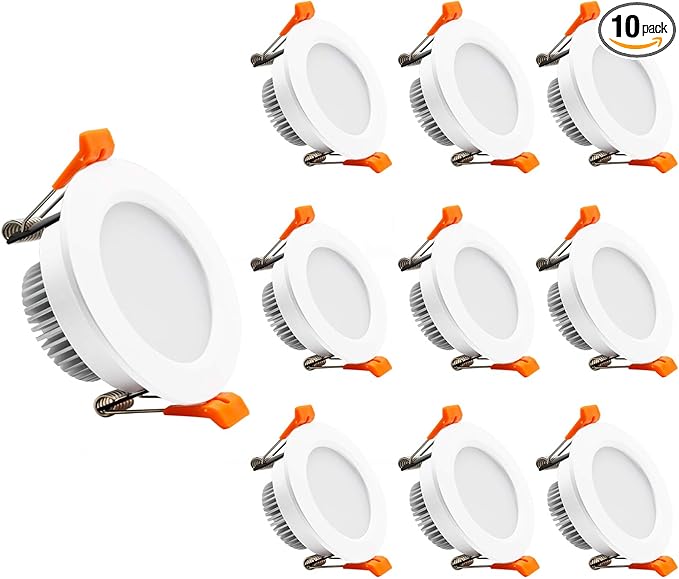 YGS-Tech 2 Inch LED Recessed Lighting, Dimmable Downlight 3W(35W Halogen Equivalent), CRI80, 5000K Daylight White Ceiling Light with LED Driver (10 Pack)