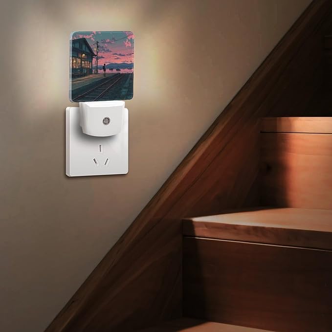 Plug in Night Light with LED & Smart Light Sensor, Track Auto-On/Off Night Lights Plug Into Wall for Bedroom, Bathroom, Hallway, Stairway