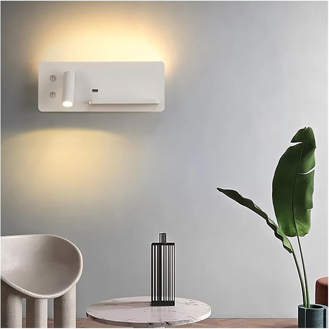 Wireless Charging Column Modern Minimalist Style LED Tone Wall Light Black White Luxury Home Decor Home Appliances Bedroom Nightstand,Soft Light