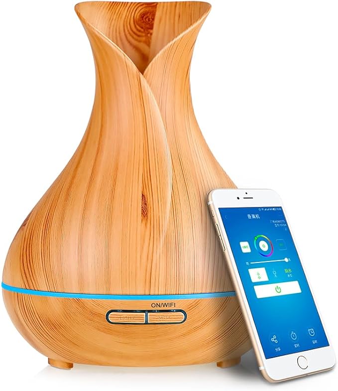 Smart WiFi Wireless Essential Oil Aromatherapy Diffuser, Compatible with Alexa & Google Home, Phone App & Voice Control, Large Ultrasonic Diffuser, LED & Timer Settings