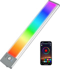 LEPOTEC 1 Pcs RGB LED Wall Lights,Wall Sconces Lamp with App Remote Control,Gaming Light Bar,Under Cabinet Lighting with Music Sync,Rechargeable Battery Operated Night Closet Light for Living Room
