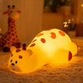 Lying Giraffe Silicone Night Light 3 Levels Dimmable Bedside Touch Lamp Rechargeable LED Bedside Lamp with 30 Minutes Timer & Tap Control Funny Gifts for Room Decoration Living Room Decor