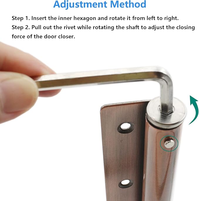 Heavy Duty Automatic Door Closer - Safety Spring Closer for Storm and Steel Doors, Adjustable Closing Speed, Smooth and Quiet Operation