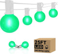 25FT G40 LED Outdoor St. Patrick's Day Green String Lights, St. Patrick's Day Decorations Lights with 27 Shatterproof Globe Bulbs, Hanging Patio Lights for Backyard Garden Party Wedding Christmas
