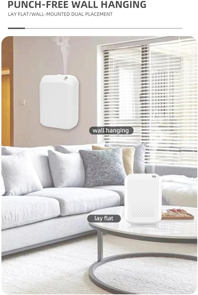Bewinner Smart Scent Air Machine for Home, 150ml Bluetooth Hotel Diffuser with APP Control, Wall Mountable Aromatherapy Essential Oil Diffuser for Home Hotel Spa Office (White)