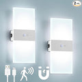Motion Sensor Rechargeable Light, White LED Closet Light with USB-C Charging, Magnetic Mount, Auto On/Off for Hallway, Bathroom, Pantry, Under Cabinet, Battery Operated