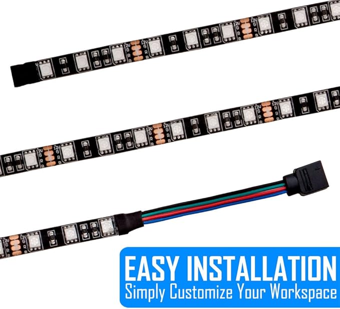Kingwin RGB LED Strip Lights, LED Light Strip For Computer Case, PC, Laptop, Home, Office, and Background Lighting. Ultra Bright 5050 SMD Strip Lights, 12 Inches [Asus Aura RGB Compatible]