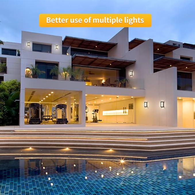 LANFU LED 18W Modern Rectangular Outdoor Wall Sconce 3000K Outside Light for House Patio, Black with Full Border Warm White, IP64 Waterproof Outdoor Wall Lights for House Patio Exterior Wall (1 Pack)