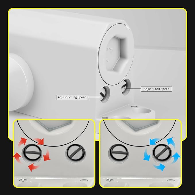 White Automatic Door Closer for Home with Hold Open, Hydraulic Soft Close Door Closers for Residential, Door Slow Closer No Slam, Adjustable Closing Speed, Spring Size 2, for Indoor and Exterior Door