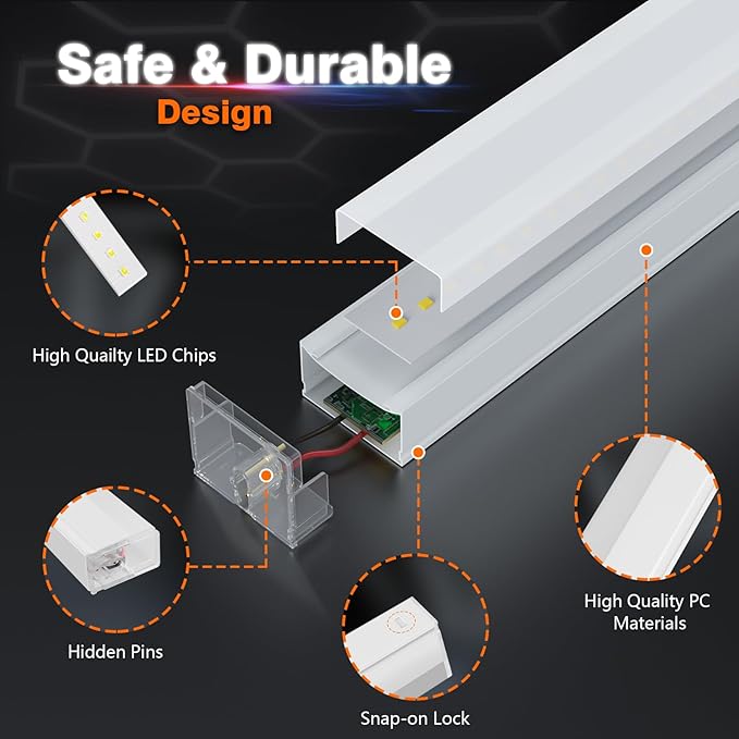Hexagon Garage Lights : 3 Level Dimmable 14 Grids Hexagon LED Lights with Rectangle Frame - 6500K Super Bright Hex Light for Garage, Warehouse, Car Detailing Shop, Exhibition Hall, Gym