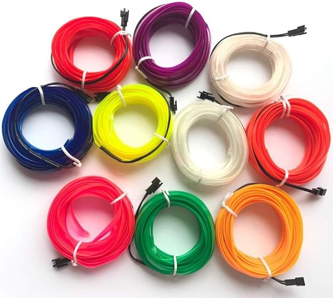 ABALDI El Wire Neon Light, Car Interior LED Lights for Xmas Halloween Christmas Car Interior Decoration(3m/9ft, Fluorescent Green)