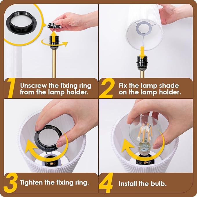 Bedside Lamp with USB port - Touch Control Table Lamp for Bedroom Wood 3 Way Dimmable Nightstand Lamp with Round Pleated Shade for Living Room, Dorm, Home Office (LED Bulb Included) (Pleated)