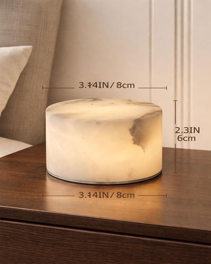 Marble Lamp Night Light Touch Bedside Table Lamp Type C Rechargeable Dimmable LED Ambient Light for Bedroom Desk Nightstand Portable Eye Caring Soft Warm Glow Modern Luxury Decor Small