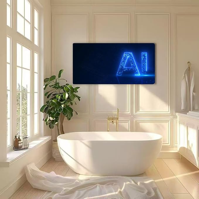 Wibinuki Wall Art Wall Decor Wall Paintings AI Technology Glowing Interface for Living Room Bedroom Bathroom Home Decor Can Be Hung Directly 20"x 40"
