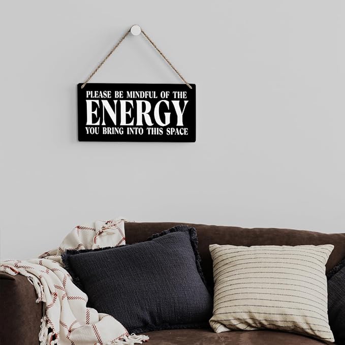 Black Spiritual Meditation Room Decor - Inspirational Spa Wall Decor Wood Plaque Sign - Positive Affirmations Hanging Door Sign for Home Office Yoga