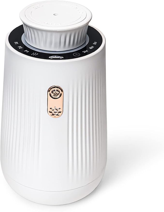 Car Air Freshener Spray Essential Oil Diffuser, Small Portable Rechargeable Aroma Diffuser, Mini Waterless Fragrance Diffuser for Car, Office Home Aromatherapy White