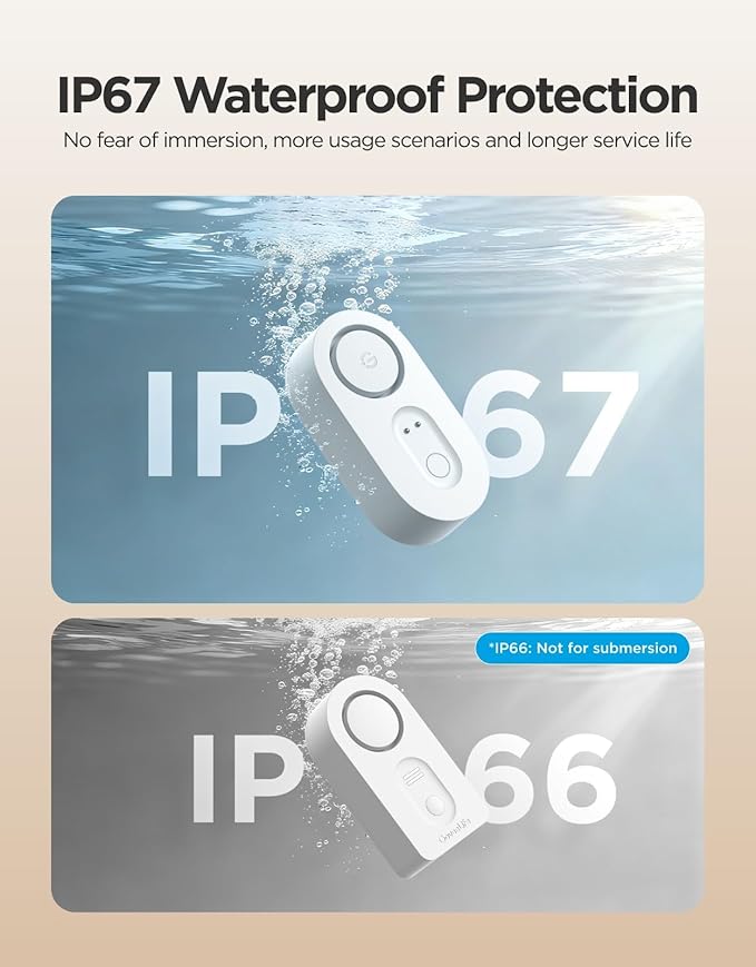 GoveeLife Upgraded Smart Water Leak Detector 1s with 1804 ft Ultra-Long Range, WiFi Water Sensor with SMS/Email/APP Push and Sound Alarm, 5-Year Battery Life, Suit for Home, Basement, Kitchen, 6 Pack