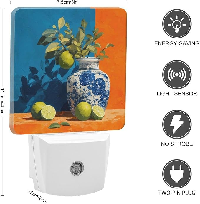 Night Lights Plug Into Wall, Cerulean Contrast LED Smart Light Sensor Night Light Auto Dusk to Dawn for Hallway, Bedroom, Bathroom, Stairway