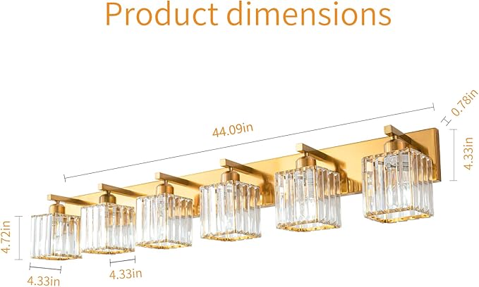 19.5" KnurledBrassWallSconcesSetof2,BronzeBathroomVanityLightFixtureswithWaterRipplesGlassTube,ModernLampforBedroom,LivingRoom,Hallway,Staise,Mirror,Kitchen