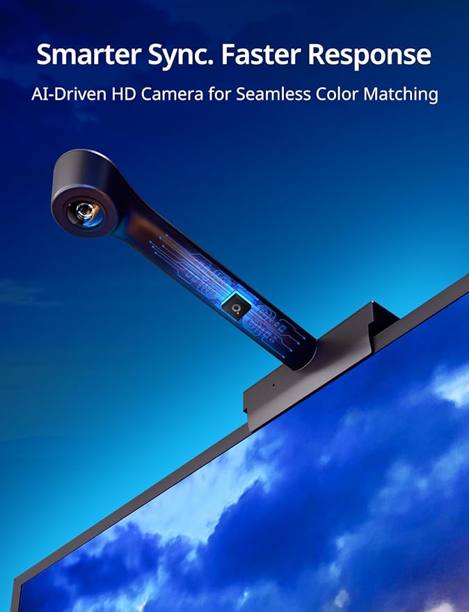 Ailofy TV LED Backlight with HD Wide-Angle Camera for 40-50 Inch TVs, Full-Screen Color Sync Lights for Gaming, Movies & Streaming, App Control, Works with Alexa & Google Assistant