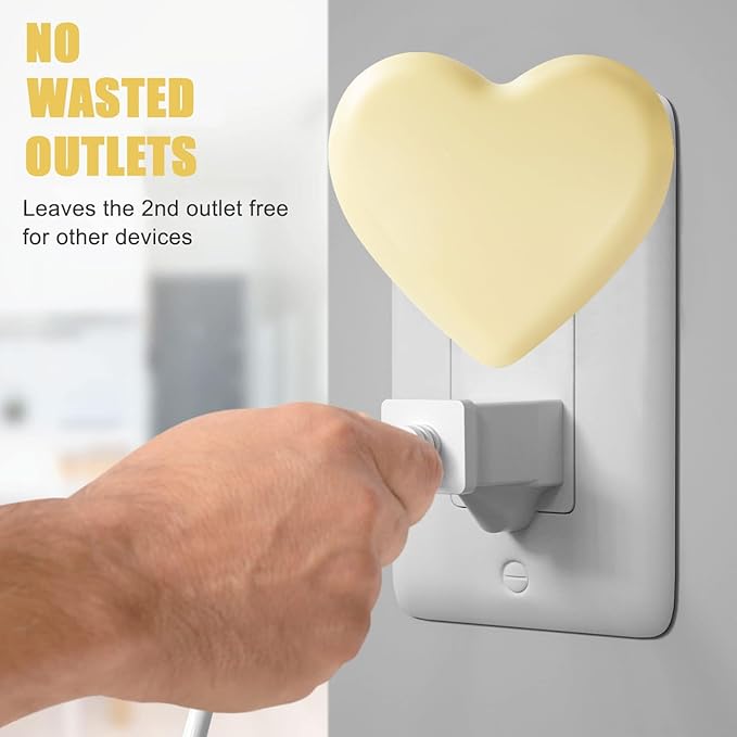 INZU Night Lights Plug into Wall, LED Night Light for Kids, Cute Nightlight with Auto Dusk to Dawn Sensor, LED Nightlight with Soft Warm Light for Bedroom, Nursery, Bathroom, Hallway (Yellow)