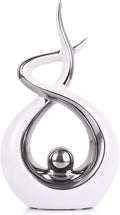Silvery Modern Sculpture Table Decorations, Ceramic Knick Knacks Statues for Living Room Decor, Tv Stand and Desk Decor, Suitable for Coffee Tables and Shelf Decorations, Great Gift Idea