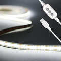 PAUTIX 5V USB LED Strip Light 6.56ft/2m, 640LEDs 1200lm Dimmable COB LED Strip 6000K Daylight White CRI90+ USB Powered Backlight for Sewing Machine,Mirror, Cabinet, Wardrobe, DIY Lighting Project