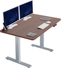 VIVO Electric 48 x 30 in Standing Desk, Memory Height Adjustment, 1B Series, Holds 220 lbs, One-Piece Dark Walnut Top, Gray Frame, DESK-KIT-1G5D
