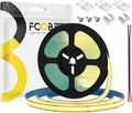 16.4FT COB LED Strip Light IP65 Waterproof DC24V 3000K Warm White Dimmable Strips, 320LEDs/m High Density Flexible Uniform Lights for DIY Home Decor, Cabinet, No Adapter/Controller