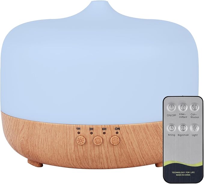 HAPPTWS 1000ml Essential Oil Diffuser - Remote Control Aromatherapy Diffuser 7 Color Changing LED for Large Room Home