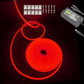 Red Neon LED Strip Light, 16.4ft/5M Flexible Rope Light - 12V DC, 600 LEDs, Waterproof for Indoor & Outdoor Home Decor (Include Power Adapter)