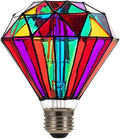 I-SHUNFA Stained Glass Edison LED Light Bulb, E26 Standard Base 6 Watts Heatless G95 Globe Shape LED Light Bulbs for Home Party, Recreation Room,Balcony,Garden,Christmas Decoration（Non-dimmable ）