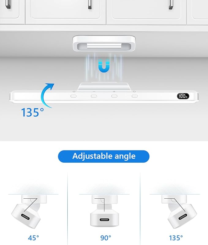 WILLED 5W Led Light Bar with Remote Control, 2500mah Eye-Friendly Vanity Lights Stick On, 3 Color Temperatures Mirror Lights, Button Control Magnetic Light Bar for Cabinet,Closet,Bathroom and Desk
