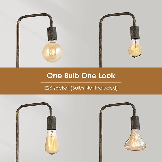 BoostArea Floor Lamp, Bronze Industrial Floor Lamp, 63 Inch Antique Standing Lamp, E26 Socket, Whole Metal, ETL Listed, Modern Stand Up Lamp for Bedroom, Living Room, Minimalist, Vintage, Mid Century