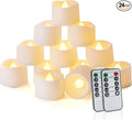 Homemory 24pcs Remote Timer LED Tea Lights Candles, 400+Hours Flickering Flameless Battery Operated Votive Candles for Tabletop Lighting, Centerpieces Decor, Holiday Decor