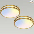 libtit 13 Inch Flush Mount Ceiling Lights, Dimmable 3000K-6500K Adjustable LED Ceiling Light, 24W Round Slim Light Fixture Gold for Kitchen Bedroom Bathroom Hallway-2 Pack