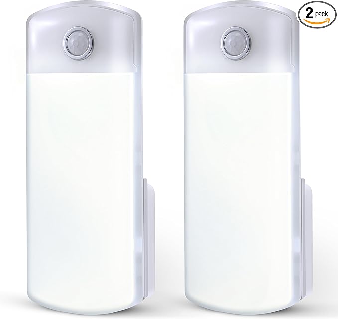 2 Pack LED Power Failure Light, 4 in 1 Rechargeable Plug in Flashlights with Motion Detection, LED Emergency Lights for Home Power Failure Black Outs Hurricane Supplies