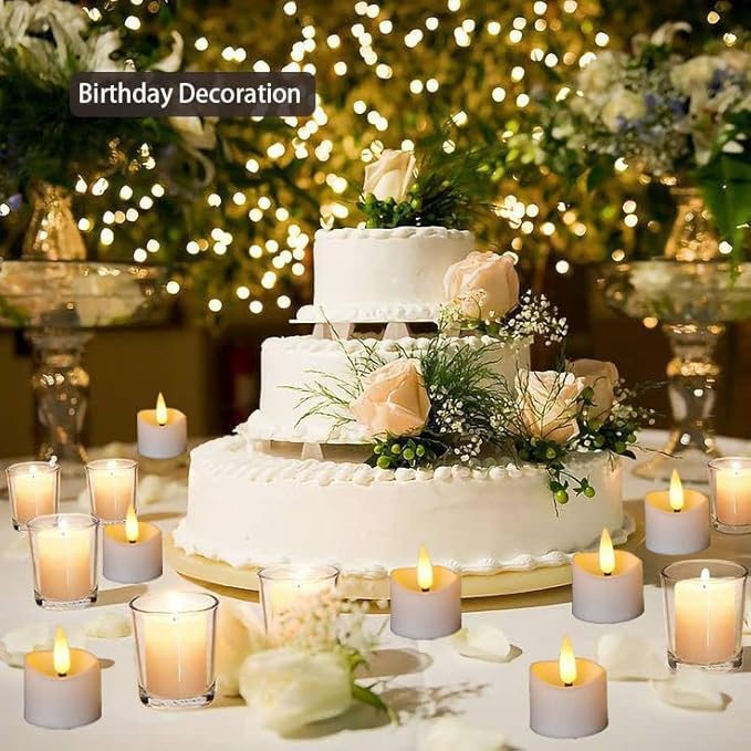 12 Pack Realistic and Bright Flickering Battery Operated Flameless LED Tea Lights Candles Remote,tealight Candles for Holiday, Weddings, Birthdays,Halloween,Christmas(Warm White)